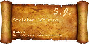 Stricker Jácint névjegykártya
